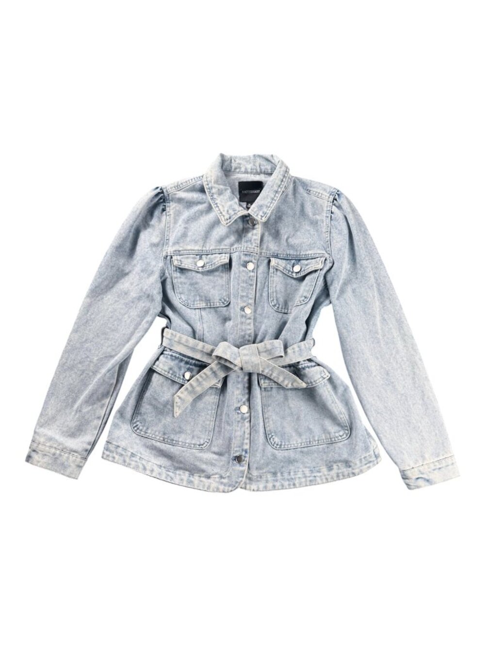 Dictionary Belted Denim Jacket Light Wash Women's Size XL